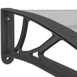 Ovikatos ja läpinäkyvä 350x80 cm polykarbonaatti musta*FinePRICE