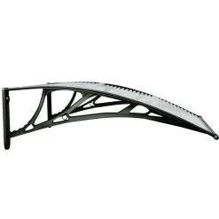 Ovikatos ja läpinäkyvä 80x80 cm polykarbonaatti musta*FinePRICE Online