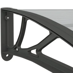 Hot Ovikatos ja läpinäkyvä 400x80 cm polykarbonaatti musta Ovikatokset