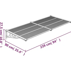 Ovikatos polykarbonaatti, musta, eri kokoja*FinePRICE Outlet