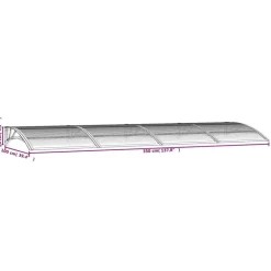 Ovikatos 350x100 cm polykarbonaatti vaalea/musta*FinePRICE Outlet