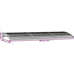 Best Ovikatos 300x100 cm polykarbonaatti musta/vaalea Ovikatokset