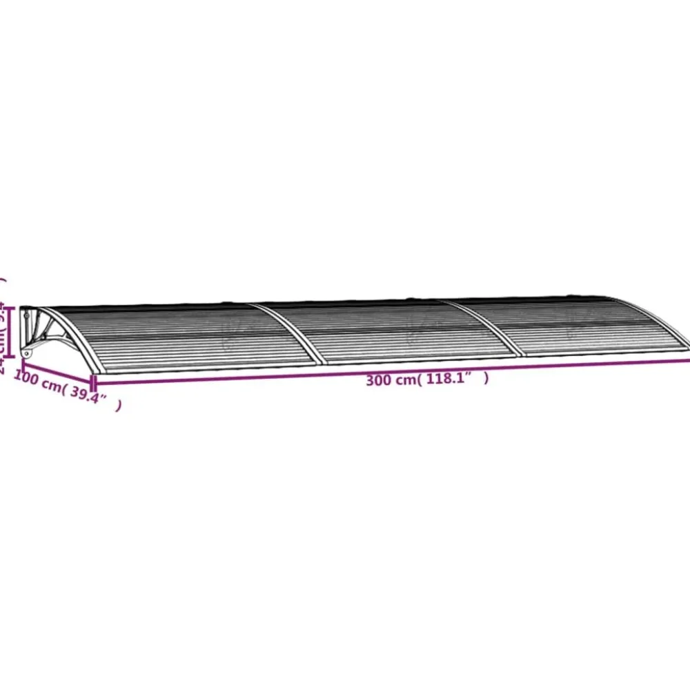 Best Ovikatos 300x100 cm polykarbonaatti musta/vaalea Ovikatokset