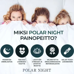 Painopeitto , polyesteri, 135x200cm, eri painoja*Polar Night Sale