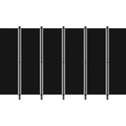 Online 6-paneelinen tilanjakaja, musta, 300x180 cm Sermit