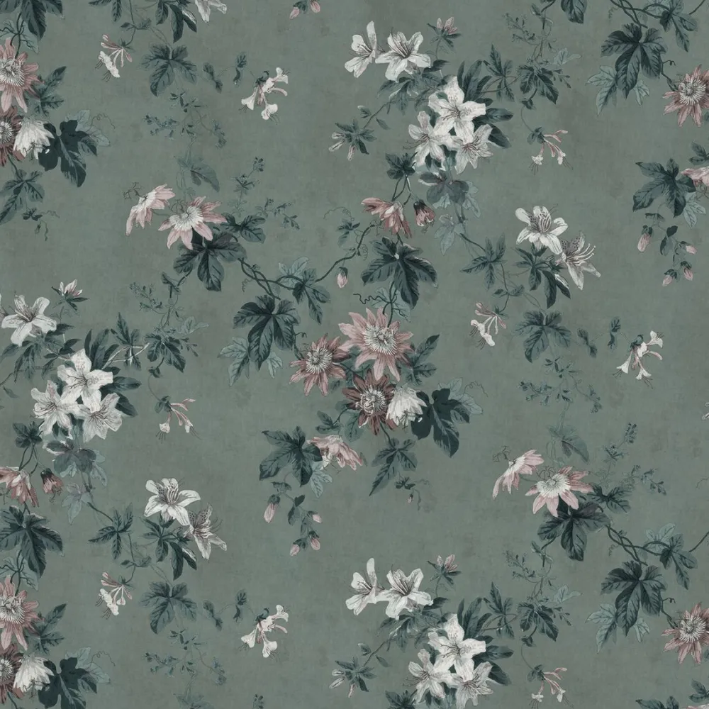 Paneelitapetti Faded Passion non-woven mittatilaus vihreä*Sandberg Online