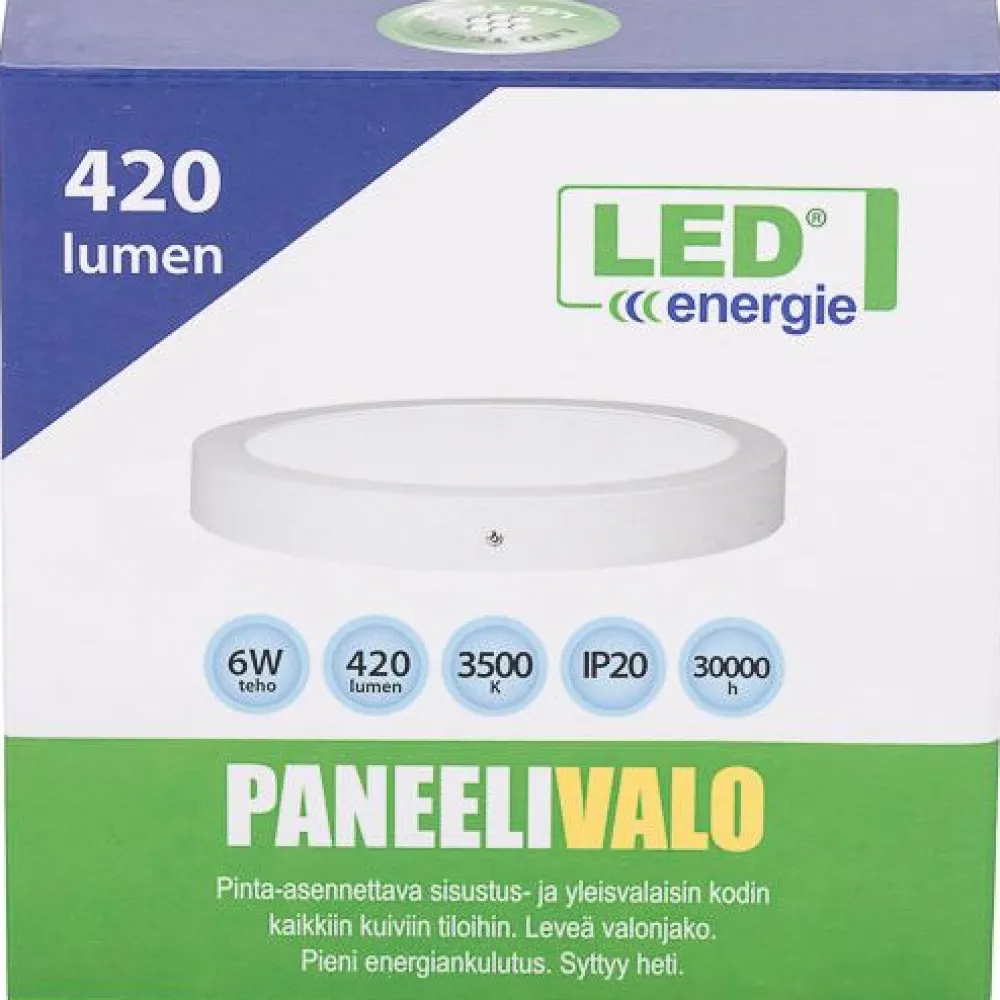 Paneelivalaisin 3500K pinta-asennettava sis. liitäntälaitteen valkoinen*LED Energie Sale