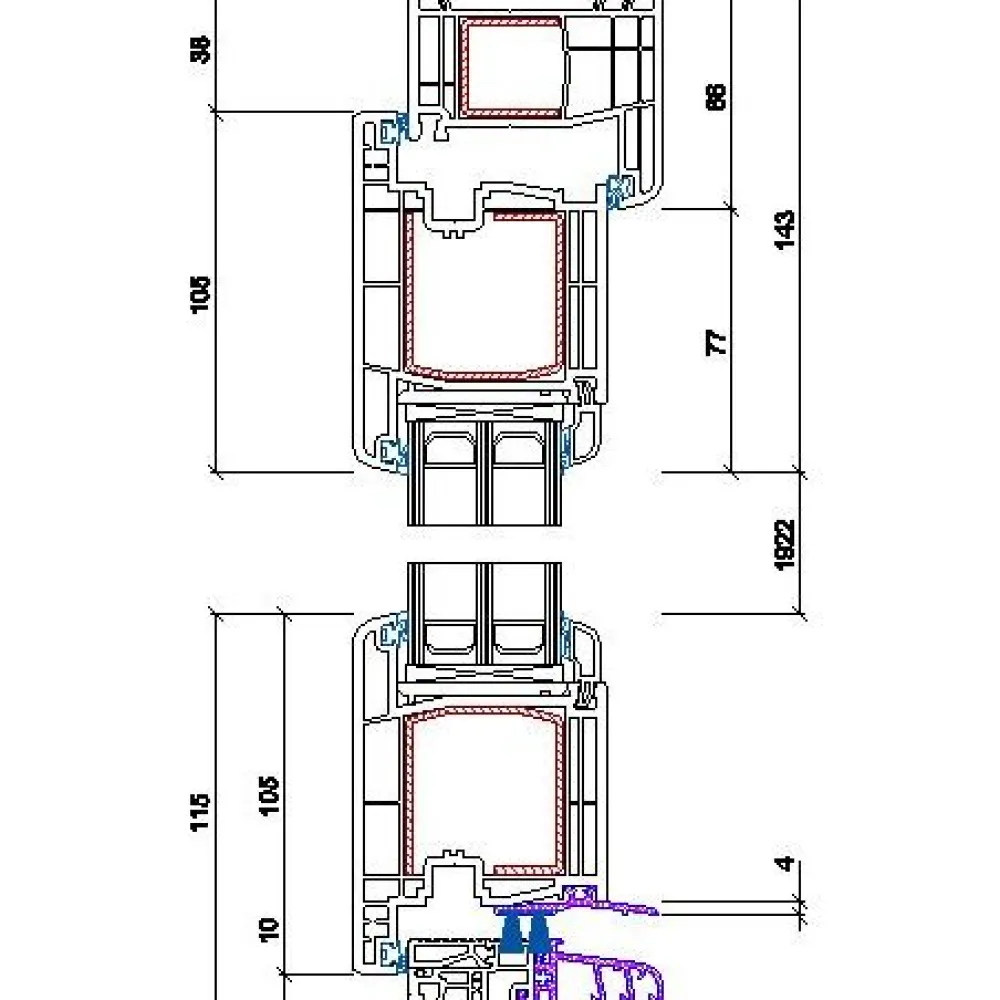 Parvekeovi PVC TD 3K, PVC, 3-lasinen mittatilausovi*Seicom Hot