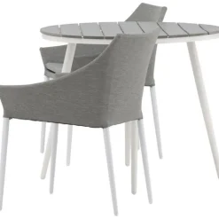 Parvekeryhmä , ø90cm, harmaa/valkoinen Break-pöytä + 2 harmaa/valkoista Spoga-tuolia*Venture Home Discount