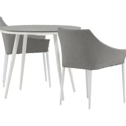 Parvekeryhmä , ø90cm, harmaa/valkoinen Break-pöytä + 2 harmaa/valkoista Spoga-tuolia*Venture Home Discount