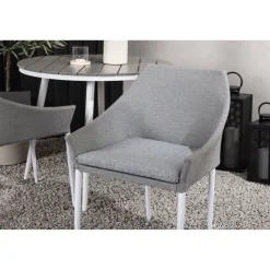 Parvekeryhmä , ø90cm, harmaa/valkoinen Break-pöytä + 2 harmaa/valkoista Spoga-tuolia*Venture Home Discount