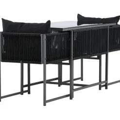 Parvekeryhmä Noto, 120x60cm Noto-pöytä + 2 Noto-tuolia, musta*Venture Home Clearance