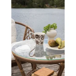 Best Parvekeryhmä Wera, ø60cm pöytä + 2 tuolia, rottinki, ruskea/luonnonvalkoinen Parvekekalusteet