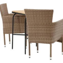 Parvekeryhmä ,  88x70cm Holmbeck-pöytä + 2 ruskeaa Malina-tuolia*Venture Home Sale