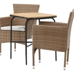 Parvekeryhmä ,  88x70cm Holmbeck-pöytä + 2 ruskeaa Malina-tuolia*Venture Home Sale