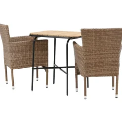 Parvekeryhmä ,  88x70cm Holmbeck-pöytä + 2 ruskeaa Malina-tuolia*Venture Home Sale