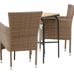 Parvekeryhmä ,  88x70cm Holmbeck-pöytä + 2 ruskeaa Malina-tuolia*Venture Home Sale