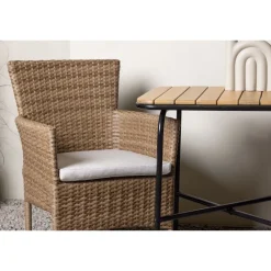 Parvekeryhmä ,  88x70cm Holmbeck-pöytä + 2 ruskeaa Malina-tuolia*Venture Home Sale