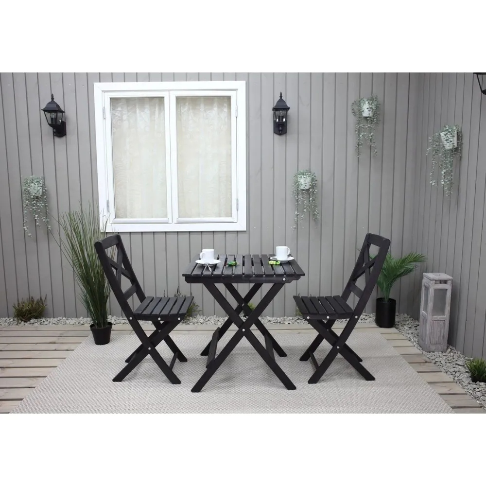 Parvekesetti Wilma 65x65cm pöytä + 2 tuolia er värejäa Parvekekalusteet