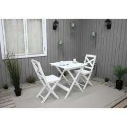 Parvekesetti Wilma 65x65cm pöytä + 2 tuolia er värejäa Parvekekalusteet