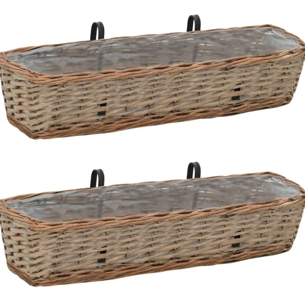 Parvekkeen kukkalaatikko 2 kpl paju PE-vuori 80 cm*FinePRICE Online