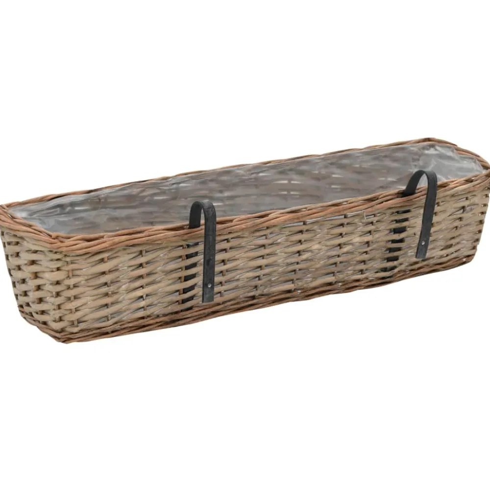 Parvekkeen kukkalaatikko 2 kpl paju PE-vuori 80 cm*FinePRICE Online