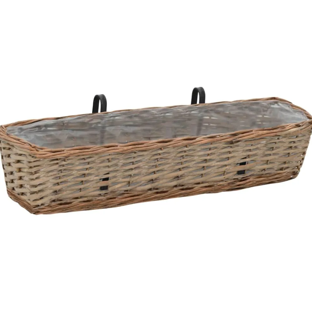 Parvekkeen kukkalaatikko 2 kpl paju PE-vuori 80 cm*FinePRICE Online