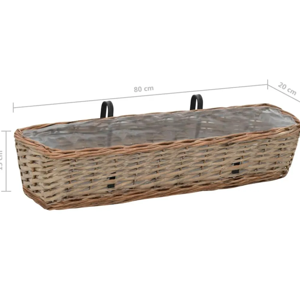 Parvekkeen kukkalaatikko 2 kpl paju PE-vuori 80 cm*FinePRICE Online
