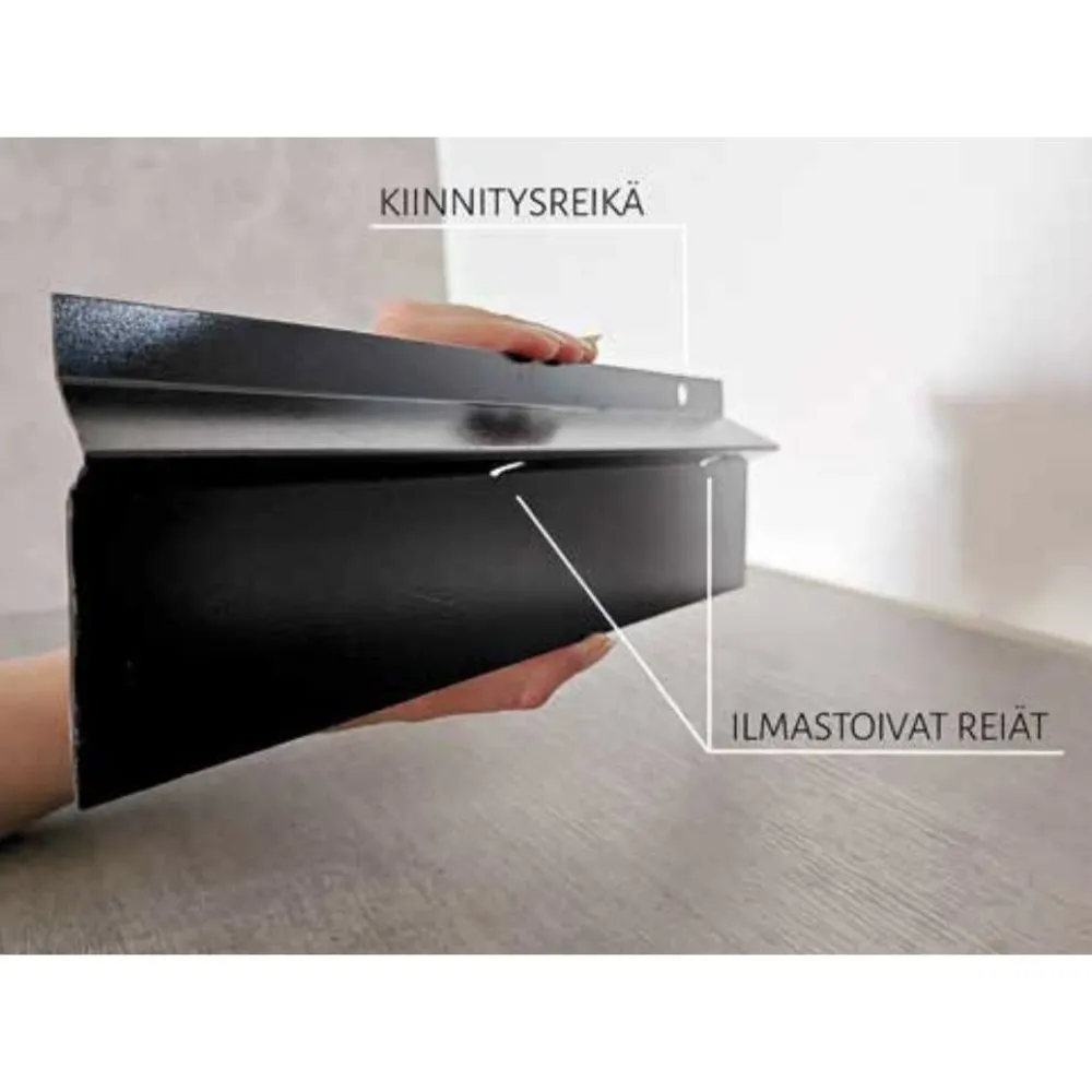 Outlet Patolevyn ilmastoiva reunalista , 2m, 5kpl, metalli, musta Perustus Ja Maanrakennus