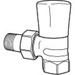 Sale Patteriventtiili RVO-1, DN15, kulma, yhdistäjällä Patteritermostaatit