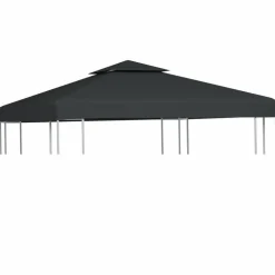 Paviljongin kangaskatto 310g/m² tummanharmaa 3x3m*FinePRICE