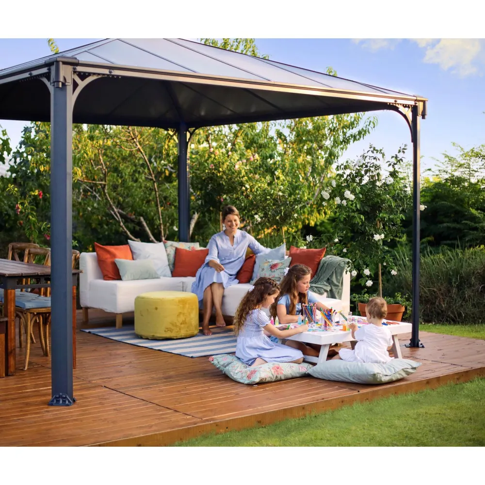 Online Paviljonki Palermo 3600 3,6 x 3,6 m 13 m² harmaa Paviljongit|Paviljongit