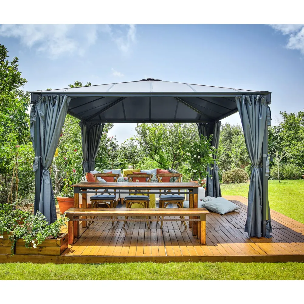 Online Paviljonki Palermo 3600 3,6 x 3,6 m 13 m² harmaa Paviljongit|Paviljongit