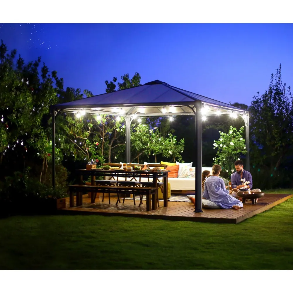 Online Paviljonki Palermo 3600 3,6 x 3,6 m 13 m² harmaa Paviljongit|Paviljongit