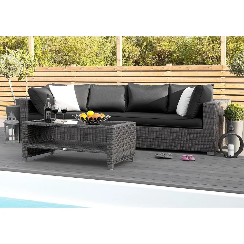 Pehmusteen päällinen Bahamas- sohvan päätymoduuliin tummanharmaa*Comfort Garden Hot