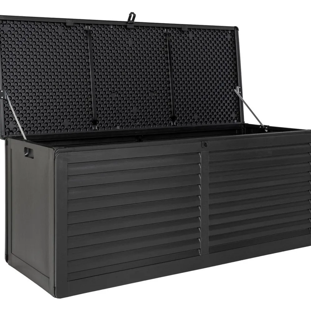 Discount Pehmustelaatikko Dubrovnik, 146.5x61x64.5cm, 490L, muovi, musta Säilytyslaatikot Ulos|Terassin Sisustus