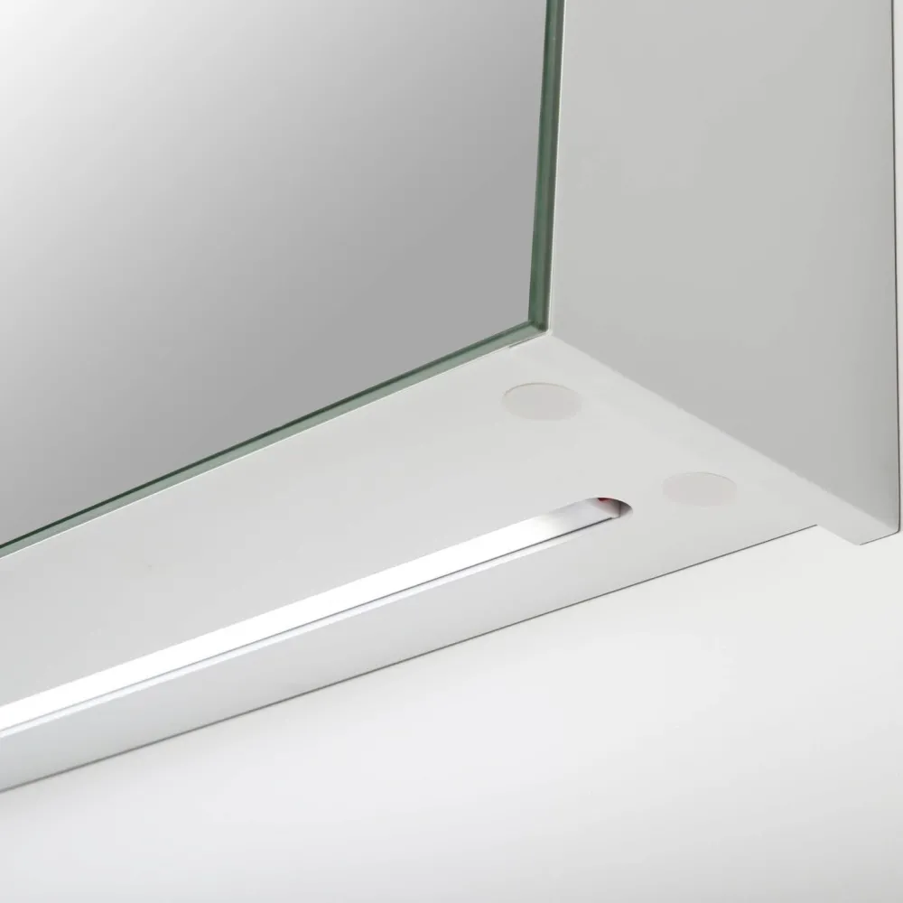 Discount Peilikaappi LED-valaisimella Glänsa 800 mm valkoinen Peilikaapit