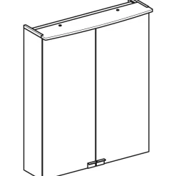 Peilikaappi LED-valolla Option Basic, pistorasia, valkoinen, eri kokoja*Geberit Outlet