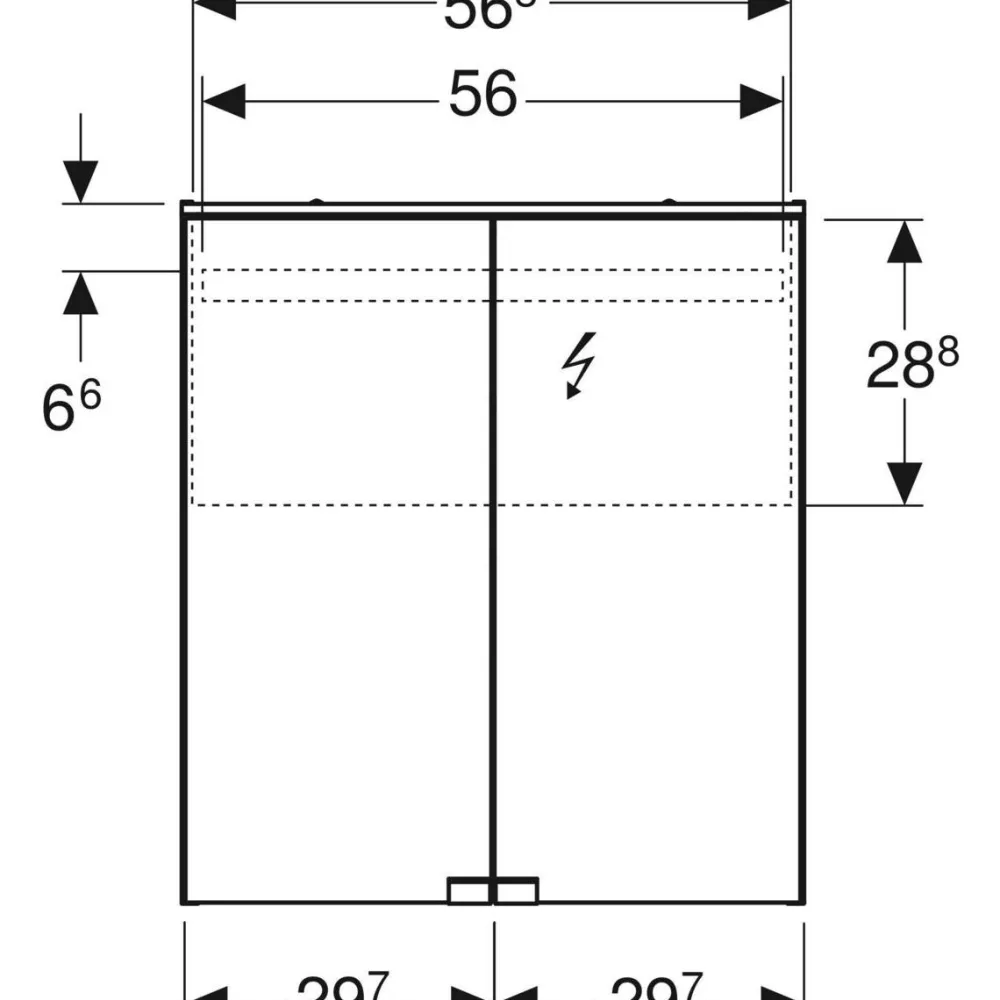 Peilikaappi LED-valolla Option Basic, pistorasia, valkoinen, eri kokoja*Geberit Outlet