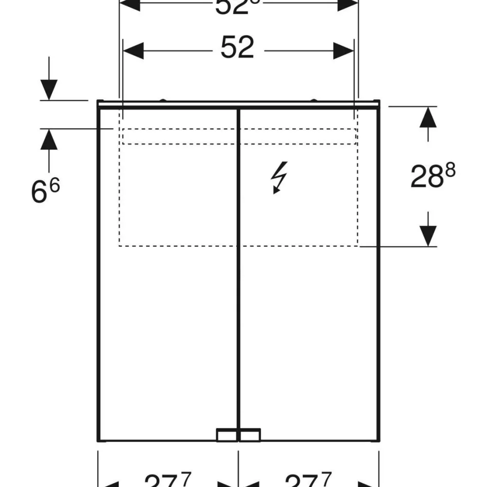 Peilikaappi LED-valolla Option Basic, pistorasia, valkoinen, eri kokoja*Geberit Outlet