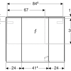 Discount Peilikaappi LED-valolla Option Plus, peililasi, pistorasia, eri kokoja Peilikaapit