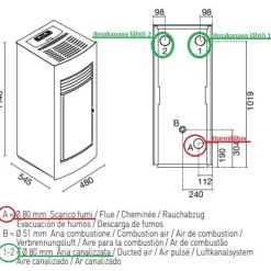 Pellettitakka Eva Calor Letizia 9kW, ilmakiertoinen*Eva Calòr Outlet