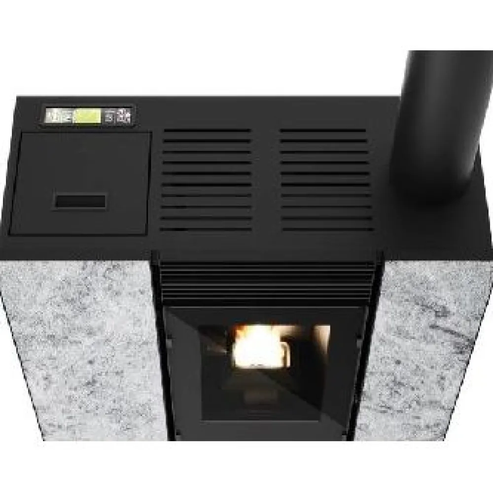 Hot Pellettitakka Eva Calor Rachele 9kW, ilmakiertoinen, vuolukivi/musta Pellettitakat