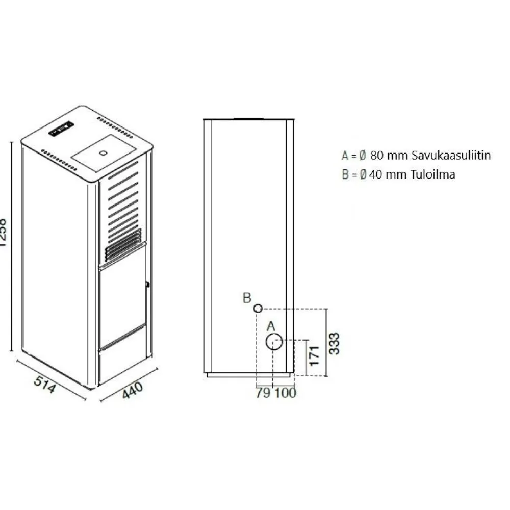 Pellettitakka Karen 8kW, eri värejä*Eva Calòr Hot