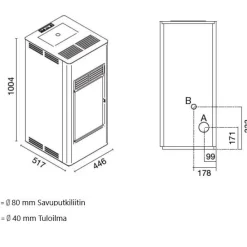 Pellettitakka Karina 8kW, eri värejä*Eva Calòr New