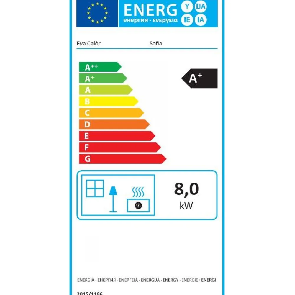 Pellettitakka Sofia 8kW, valkoinen*Eva Calòr Hot