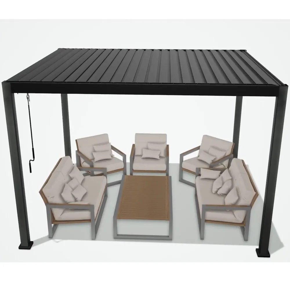 Sale Pergola Mirador-111, 300x400cm, tummanharmaa Paviljongit|Paviljongit