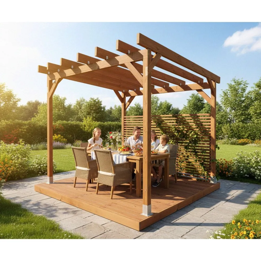 New Pergola , ruskea, eri mittoja Pergolat