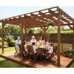 Online Pergola valokatteella, ruskea, eri mittoja Pergolat
