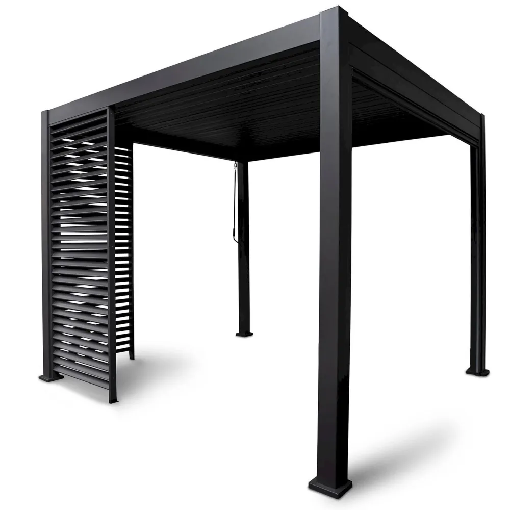Pergolan säleikköpaneeli Mirador-111(4m), 123,5x238,25cm, tummanharmaa*Home4you New